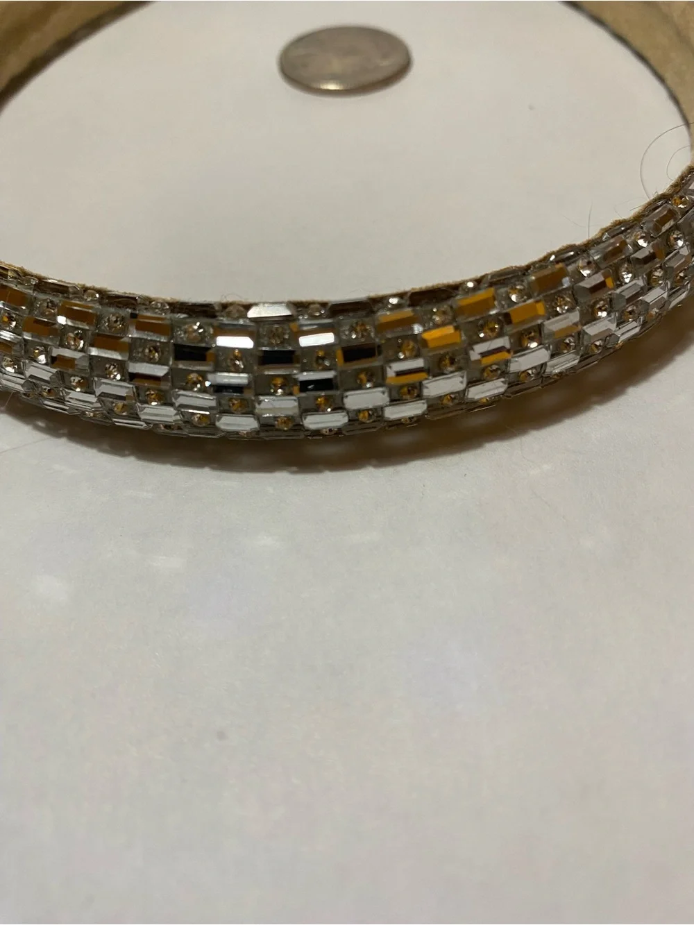 Rhinestone Crystal Padded Headband in Silver